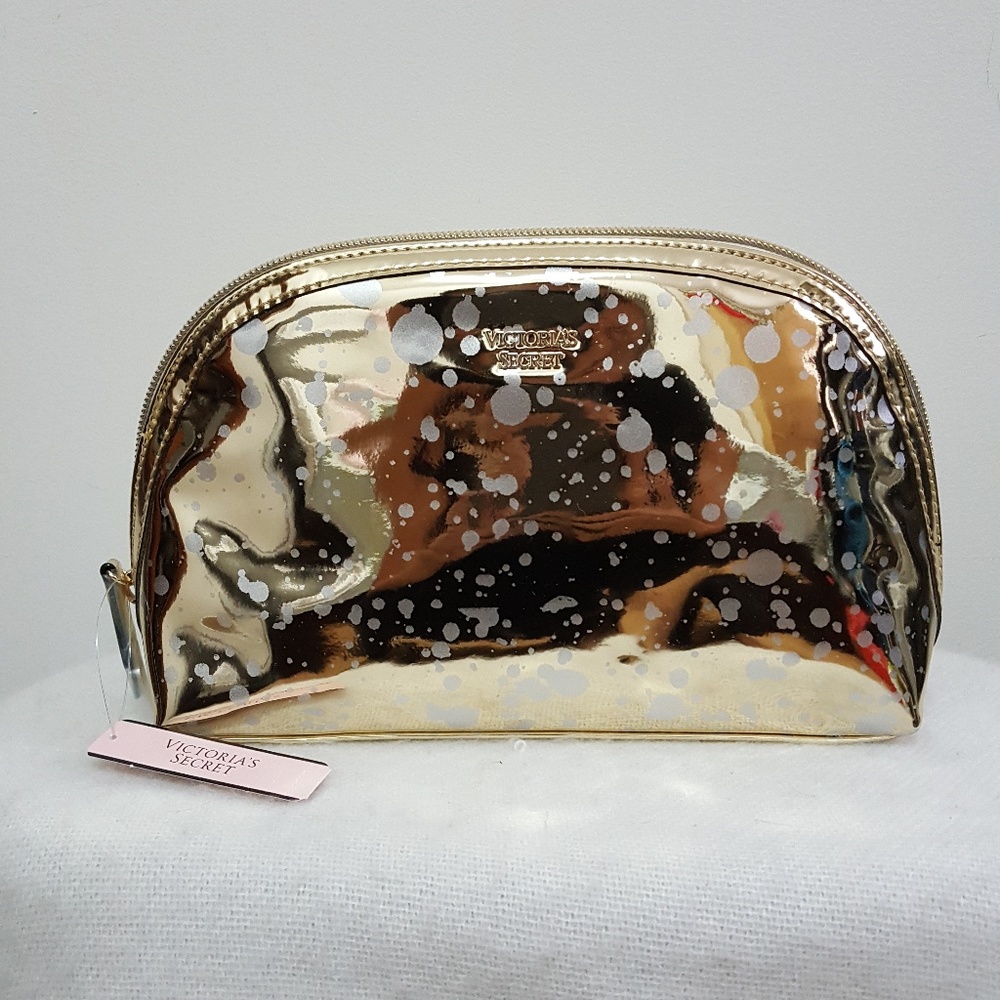 Victoria's Secret Metallic Gold Makeup Bag Pouch